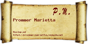 Prommer Marietta névjegykártya
